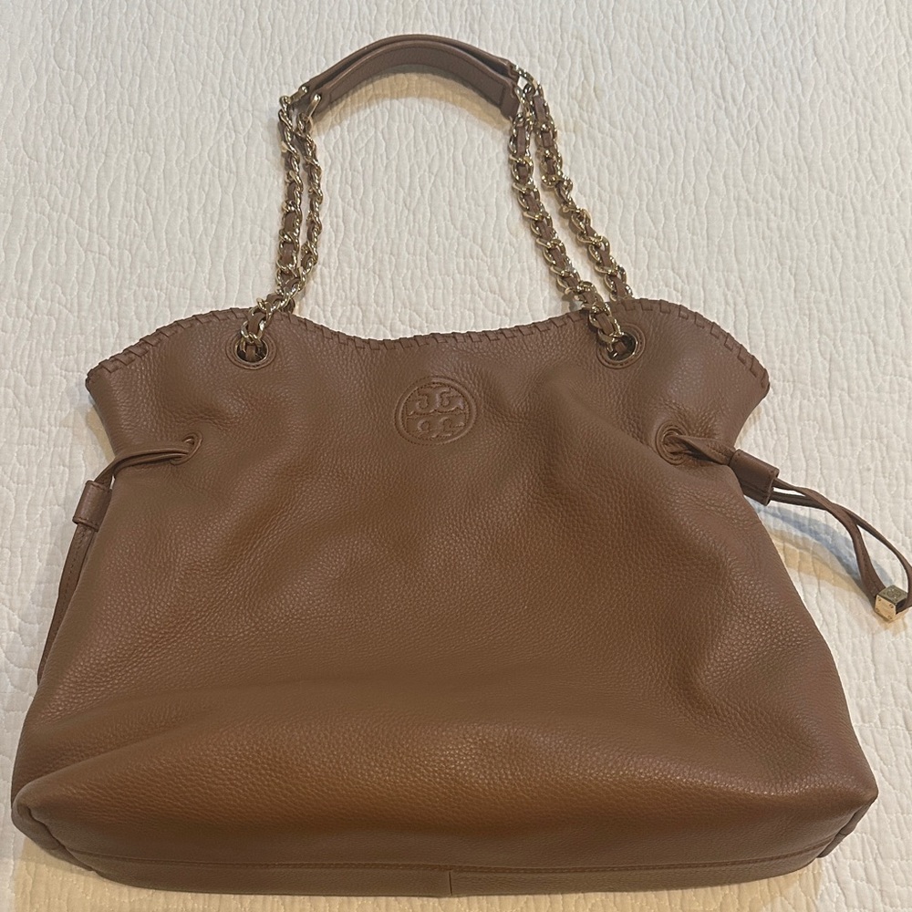 Tory Burch Tan Leather Chain Shoulder Bag